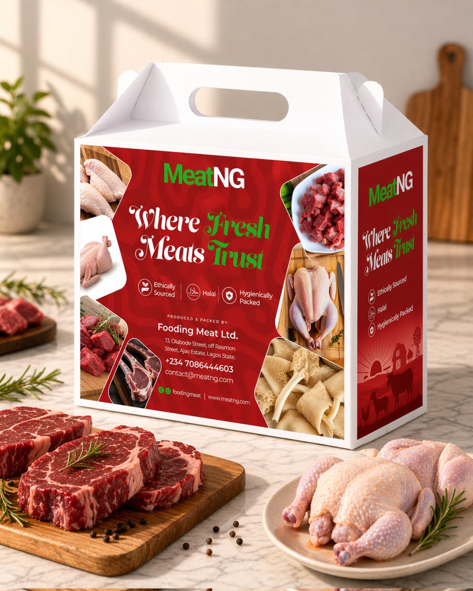 meat_ng's tweet photo. You asked for fresh. You asked for clean. You asked for convenient. 📦

Meet the Meat NG box- where fresh meats trust. Responsibly raised cuts of beef and chicken, delivered straight to your kitchen in Lagos. https://t.co/OY84SRYKXF