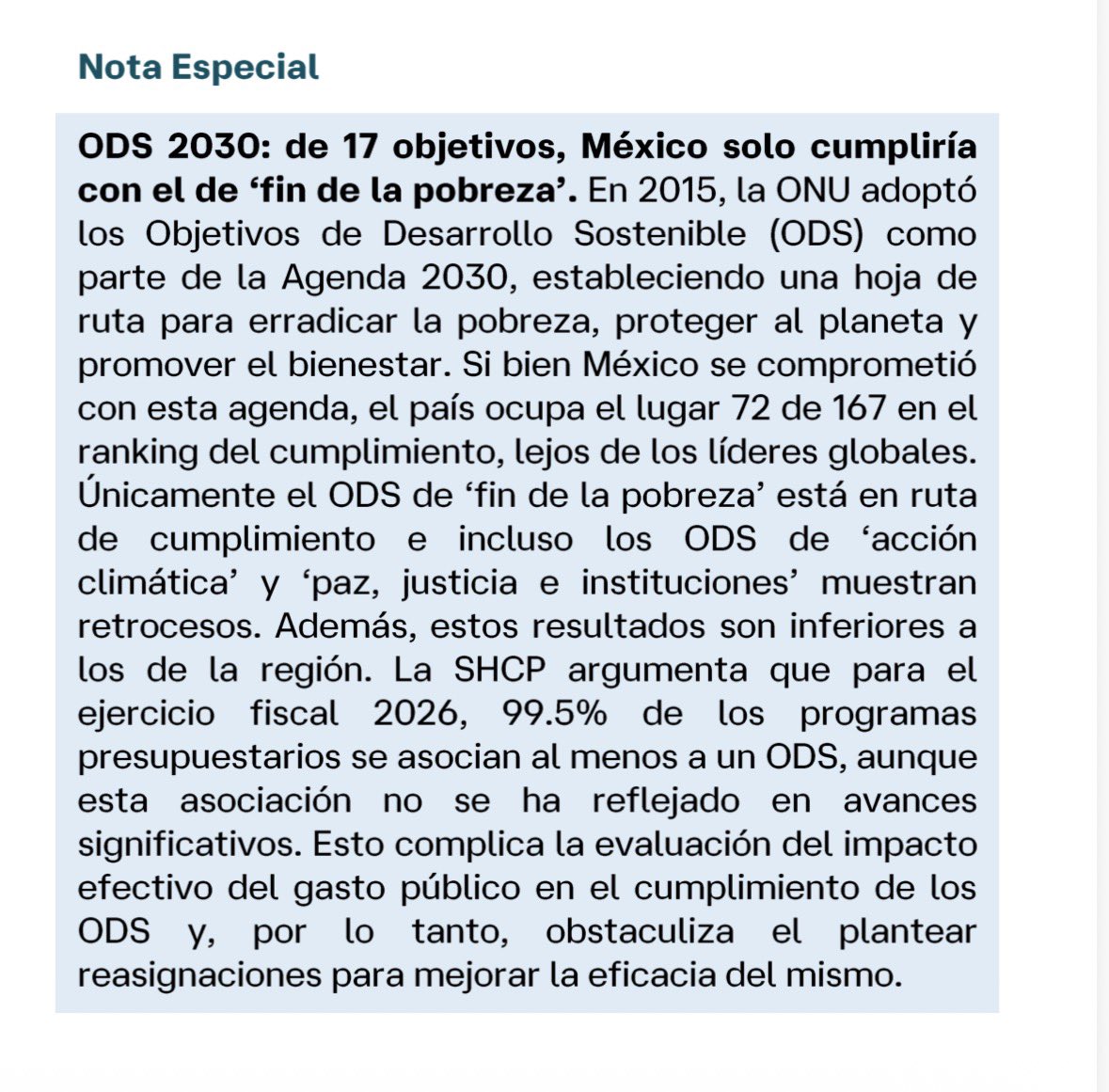 CarlosRamirezF's tweet photo. El @banamex @arelynomics advierten que 🇲🇽 va en ruta de cumplir sólo una de las 17 metas comprometidas en 2015 en los “Objetivos de Desarrollo Sostenible”.

Sólo cumpliría con el objetivo #1, “Fin de la Pobreza”. https://t.co/KTfuWphxXS
