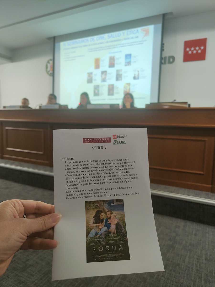 tayvs15's tweet photo. Cuarta sesión de los Seminarios de Cine, Salud y Ética @CODEMmadrid @InstitutoEtica con la película 🎥 Sorda para abordar los desafíos en torno a la atención a la diversidad y el papel de los profesionales especialmente en el embarazo, parto y los cuidados. https://t.co/irhWVs2Okv