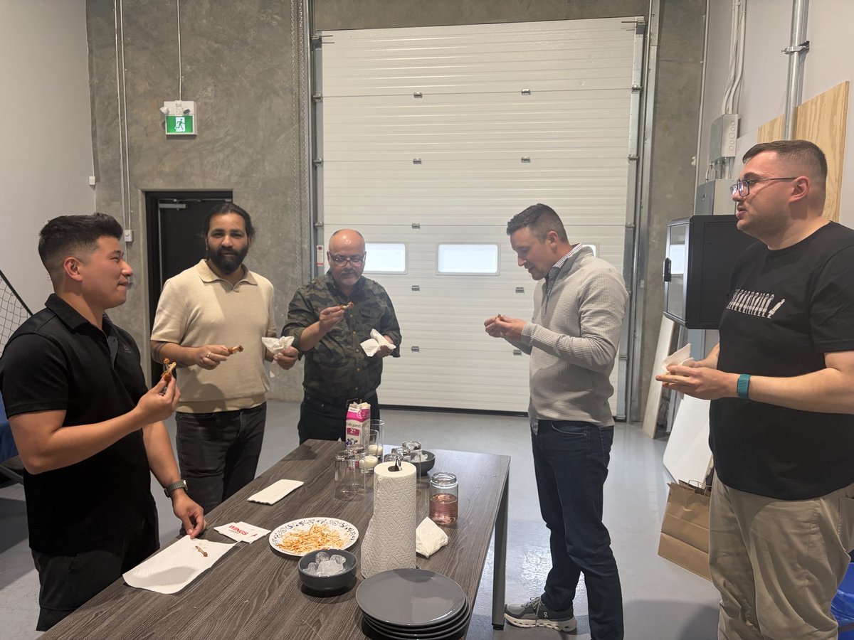 Sutherland_Grp's tweet photo. Our team took on the ultimate challenge: Chicken Wing Roulette, where all wings look the same… but one packs a serious punch #DaBomb 😅
Drop your guesses in the comments ⬇️
Left to Right: Mike, Ady, Ahmad, Tyler and Ivan
https://t.co/UySvbJAO4r #TeamBuilding https://t.co/xXznT7DEXQ