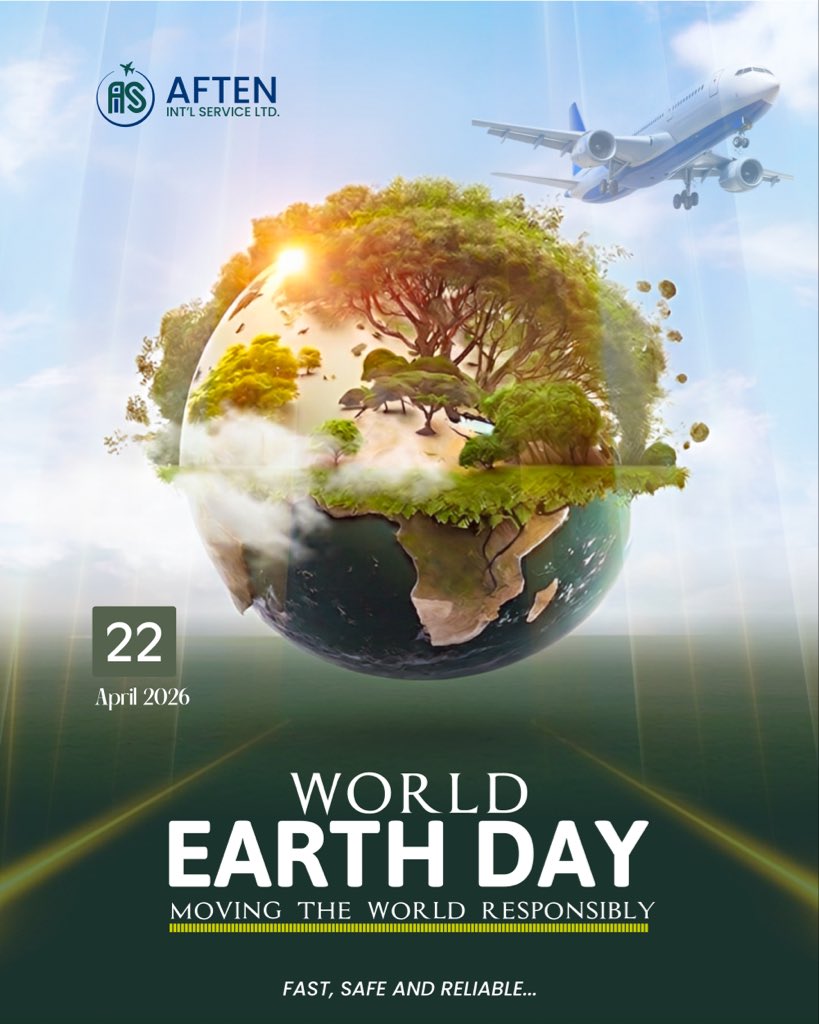 Aftenintl's tweet image. As we move packages around the world, let's not forget the world we move in 🌎 

Because every shipment should leave a mark, just not on the Earth. ✈️ 

#worlearthday #sustainablelogistics #greenable #exolorepage