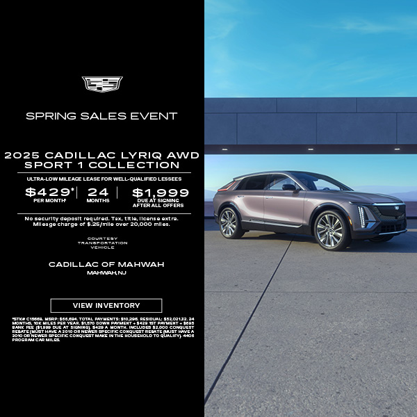 CadillacofMahwa's tweet photo. The future is electric—and it’s here this spring. ⚡
Experience the innovation, performance, and luxury of Cadillac EVs during our Spring Sales Event at Cadillac of Mahwah.
🔗 https://t.co/usXrHs27rA
.
.
.
#CadillacOfMahwah #CadillacEV #SpringSalesEvent #CadillacLyriq #Electric https://t.co/dloNwscfw6