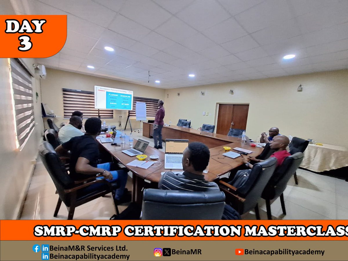 Day 3 of 5: SMRP-CMRP Masterclass Session continues with staff of Nigerian Breweries Plc 
 
Today we focused on enhancing maintenance and reliability skills with the incredible team.