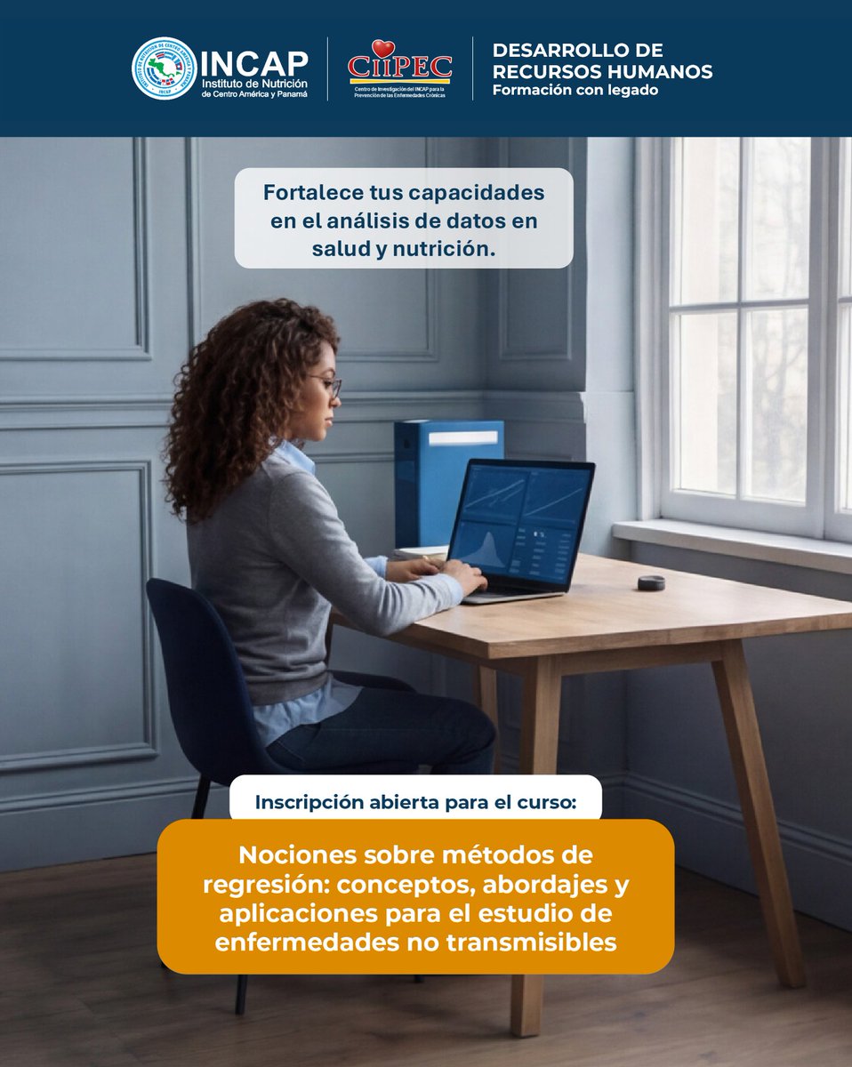 INCAP_NUTRICION's tweet photo. ¿Trabajas con datos en salud pública o investigación?

Domina métodos de regresión estadística y fortalece tu análisis técnico.

📅 Inicio: 8 de junio
💻 Modalidad virtual
🔗 https://t.co/v0vPHHoQRP

📲 https://t.co/fTNUegLlRd https://t.co/5TkI7zDKsQ