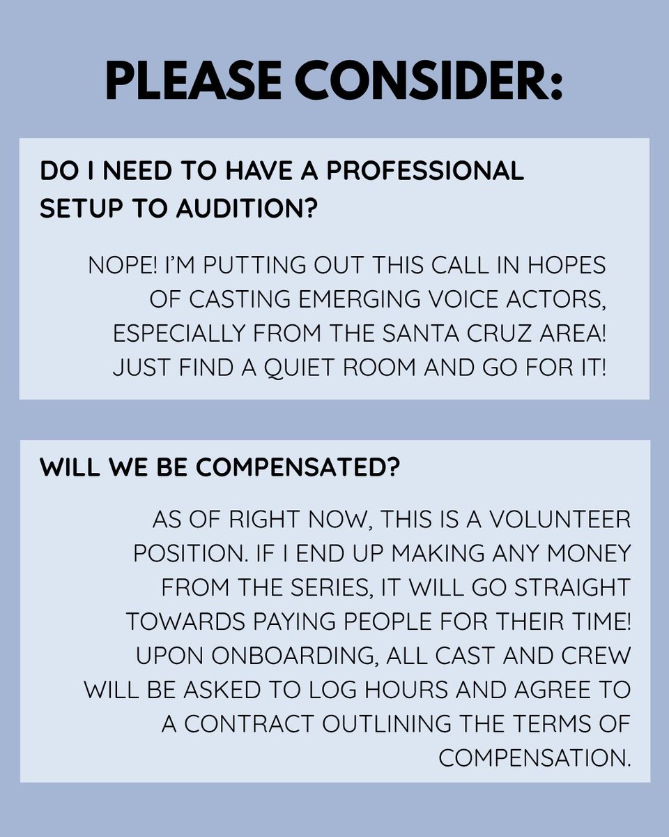 kylies_comics's tweet photo. I’m reawakening this account to announce that IM LOOKING FOR VOICE ACTORS FOR AN INDIE PILOT ANIMATIC!! If you’re interested, leave your reel below! I can’t wait to hear what you guys sound like https://t.co/oszOWZSF1V