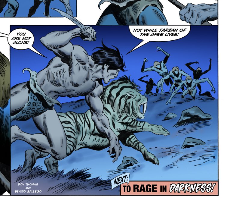 Benito_Gallego's tweet photo. Detail from episode #3883 of "The New Adventures of Tarzan." Full Access to All strips for only $21.99/year at https://t.co/JUrlNbrrfI
#benitogallego #tarzan #edgarriceburroughs #roythomas #timemachine #timetravel #lion #hero #comics #comicart #webcomic #morlocks https://t.co/pPajhG250K