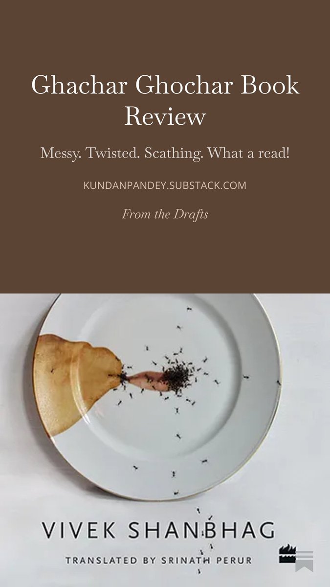itzkundan's tweet photo. Reading it (Ghachar Ghochar), I couldn’t help but think of Parasite, Bong Joon-ho’s Korean masterpiece on a similar theme. how a family deprived of money for years wants to experience every possibility that wealth promises. 

https://t.co/DCC0o8nTAP https://t.co/AmQQCALyIQ