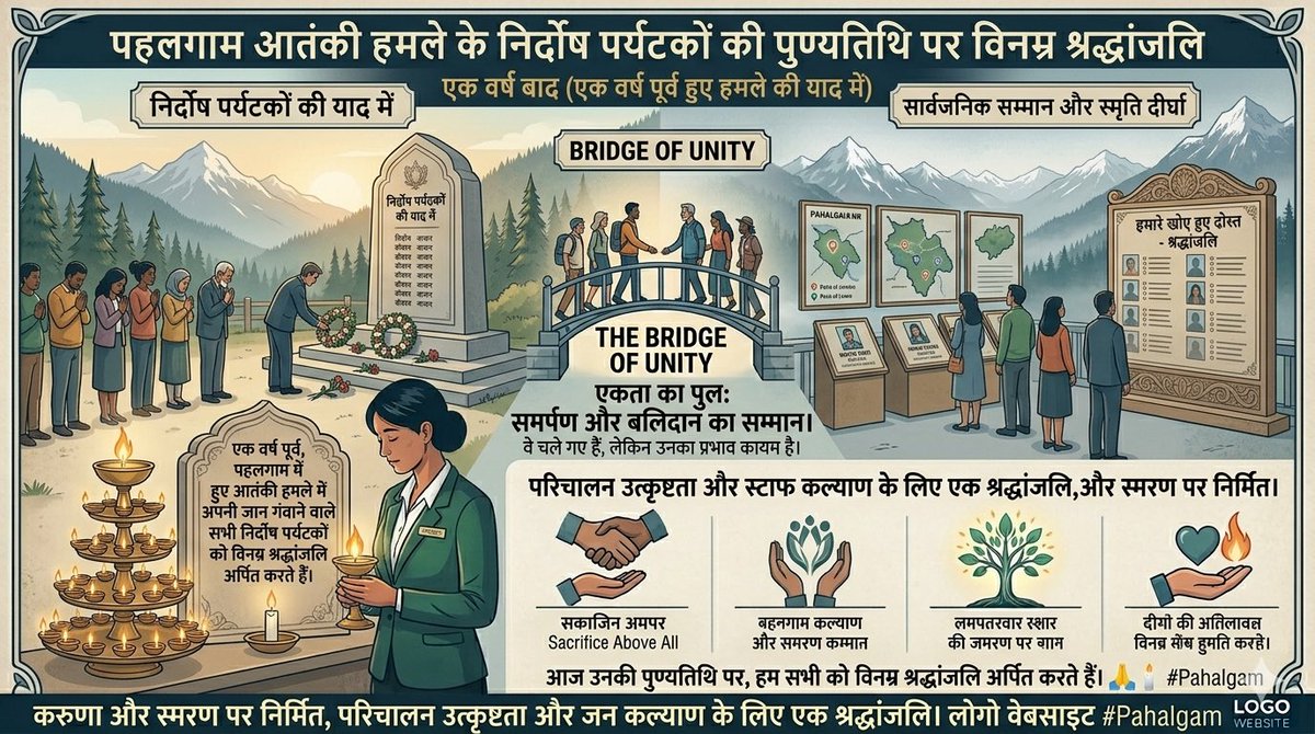 BOIOAMediaUPUTT's tweet photo. एक वर्ष पूर्व पहलगाम में हुए आतंकी हमले में कई निर्दोष पर्यटकों ने अपनी जान गंवाई थी। आज उनकी पुण्यतिथि पर हम सभी को विनम्र श्रद्धांजलि अर्पित करते हैं। 🙏🕯️ #Pahalgam https://t.co/P8Mq6NtGLC