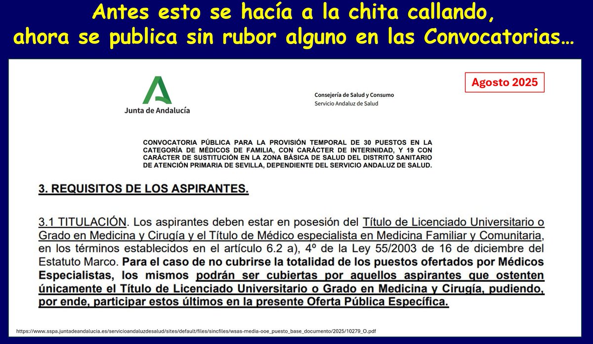 JuanSimo_SDyAP's tweet photo. Pues pasa desde hace más de 20 años. Más en el centro de salud pero ya va pasando también en el hospital. Cada vez más y, como nadie les rompe el alma (a los políticos, me refiero), ahora sin rubor alguno lo ponen negro sobre blanco en las convocatorias.
https://t.co/YtolLgxi3q https://t.co/5UpSAOT2uP