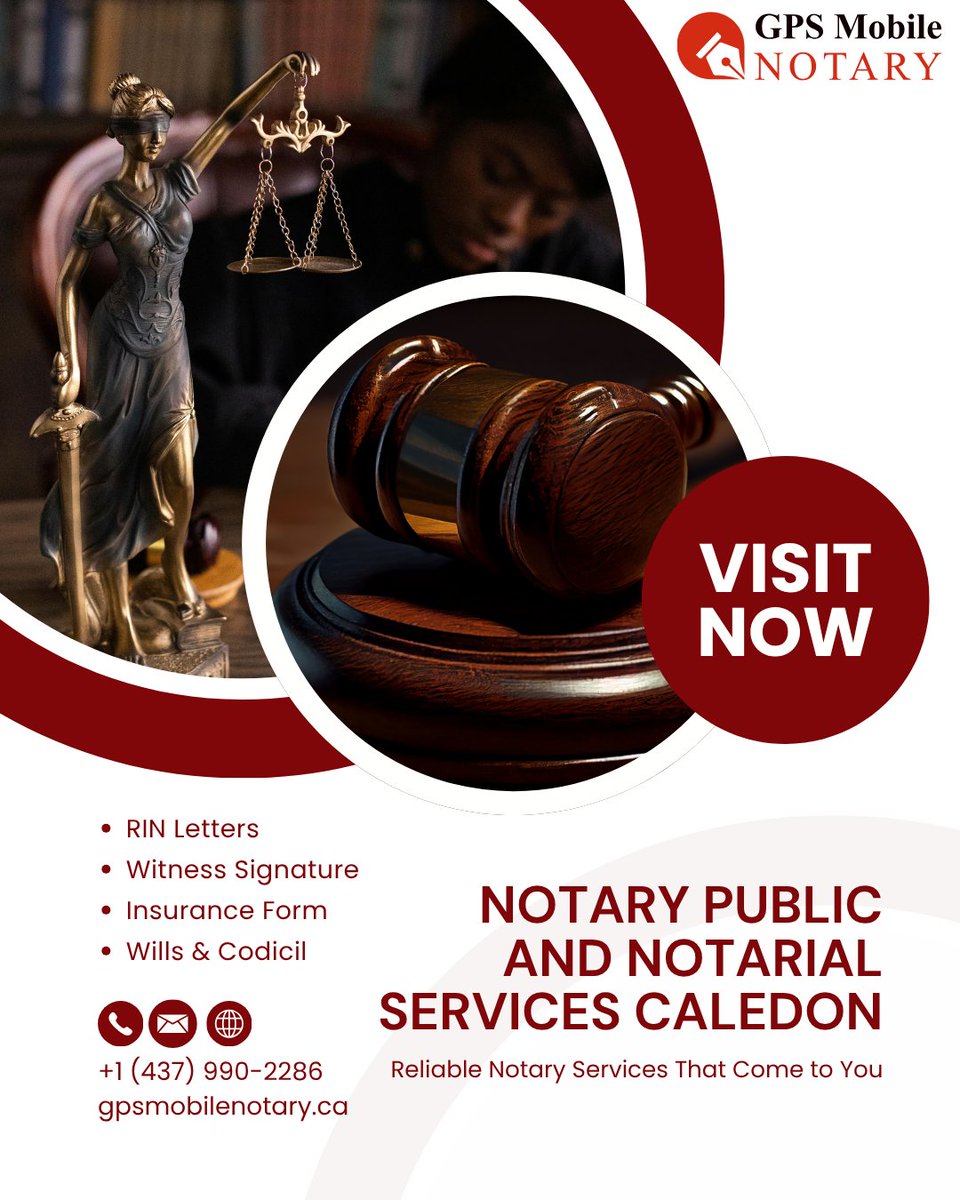 gpsmobilenotary's tweet image. Need Notary Public in Caledon? GPS Mobile Notary offers fast, reliable, secure mobile service.
 
Call us today at +1 (437) 990-2286

Visit Now : gpsmobilenotary.ca
#notary #notarypublic #mobilenotary #notaryservices #mobilenotarypublic #travelingnotary #notarystamp #lawyers