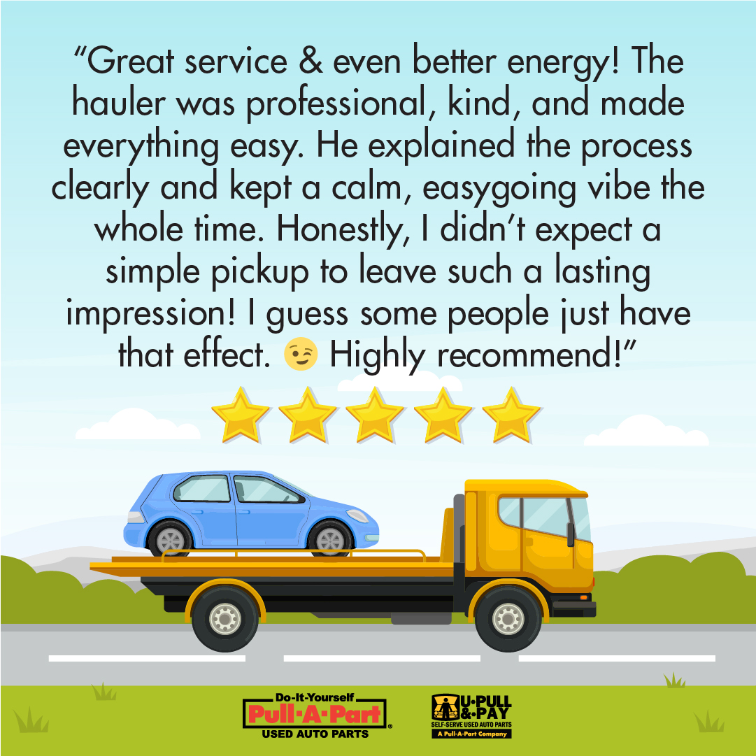 Got a junk car to sell? Visit pullapart.com/sell-my-junk-c… for your free online quote, and to get the process started! Our team is standing by for a quick, easy, and enjoyable experience!