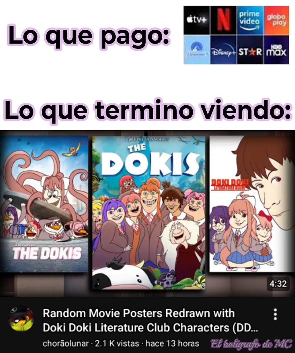 ElBoligrafoDeMC's tweet image. #DDLC #meme #DokiDokiLiteratureClub