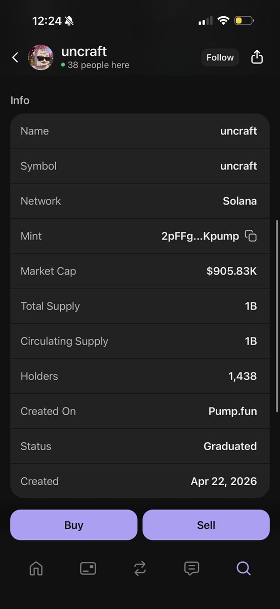 AceInAction's tweet photo. Found this at 63k MC currently at 900k

#memecoin #crypto #solana #sol https://t.co/8o4blgBPAd