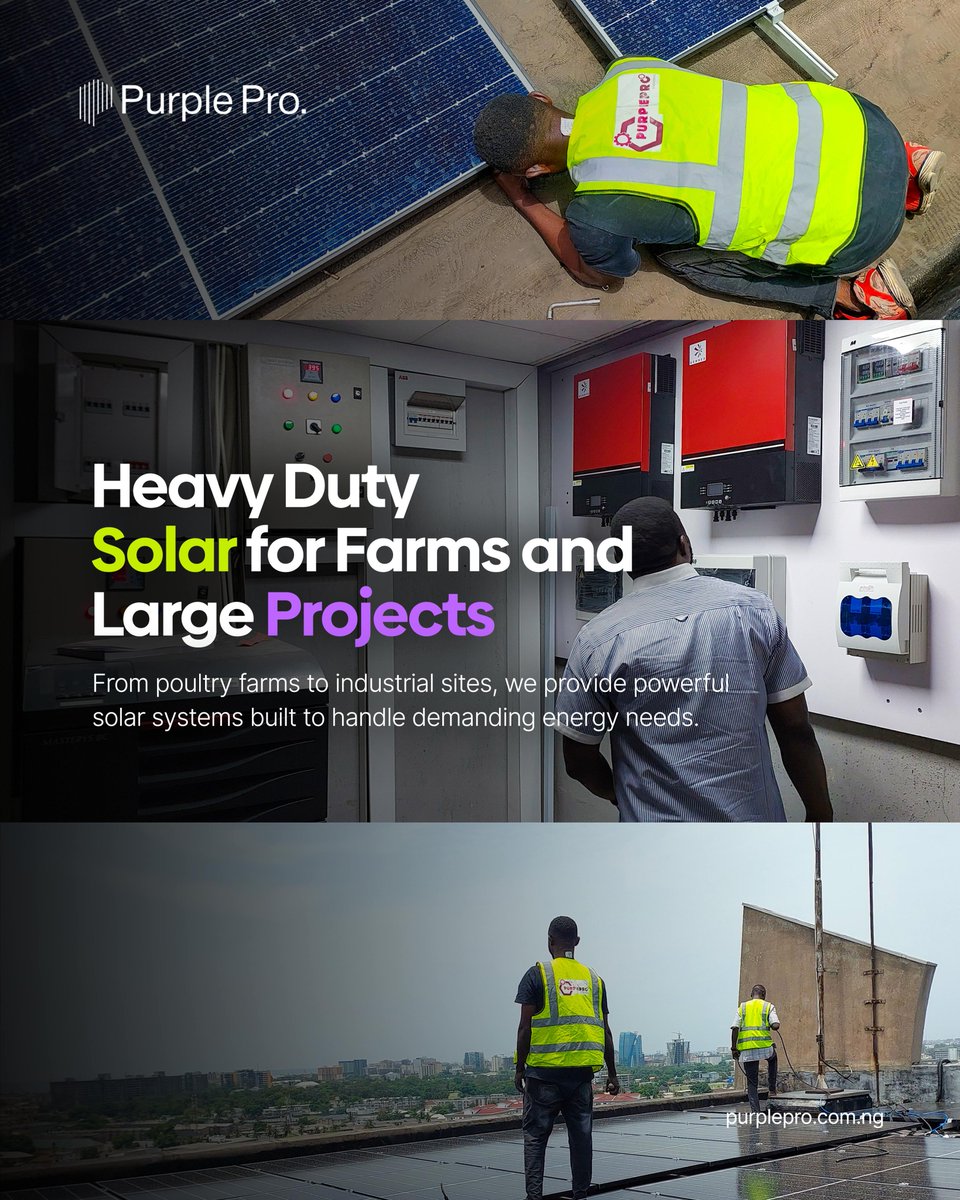 For farms, factories, and large operations — power isn’t a luxury. It’s survival.

Every outage means:
❌ Lost production
❌ Wasted time
❌ Reduced profit

That’s why we build heavy-duty solar systems that don’t blink under pressure.

Send us a DM