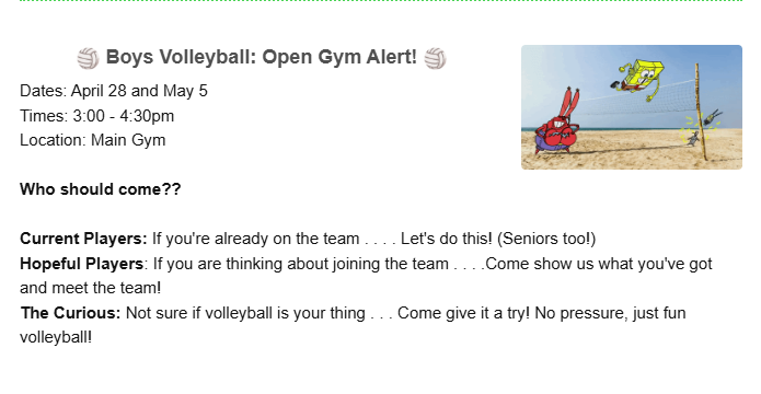 GHS Announcements tweet media