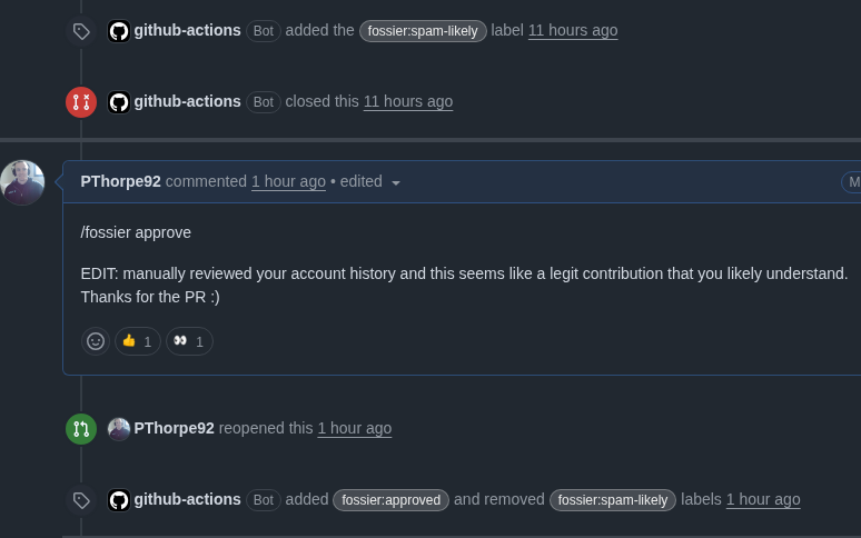 Note to potential Turso contributors: if your PR is auto-closed by our github action (github.com/PThorpe92/foss…),  we may still re-open your PR if your contribution seems legitimate and your github account/history aligns with the work you submitted.
