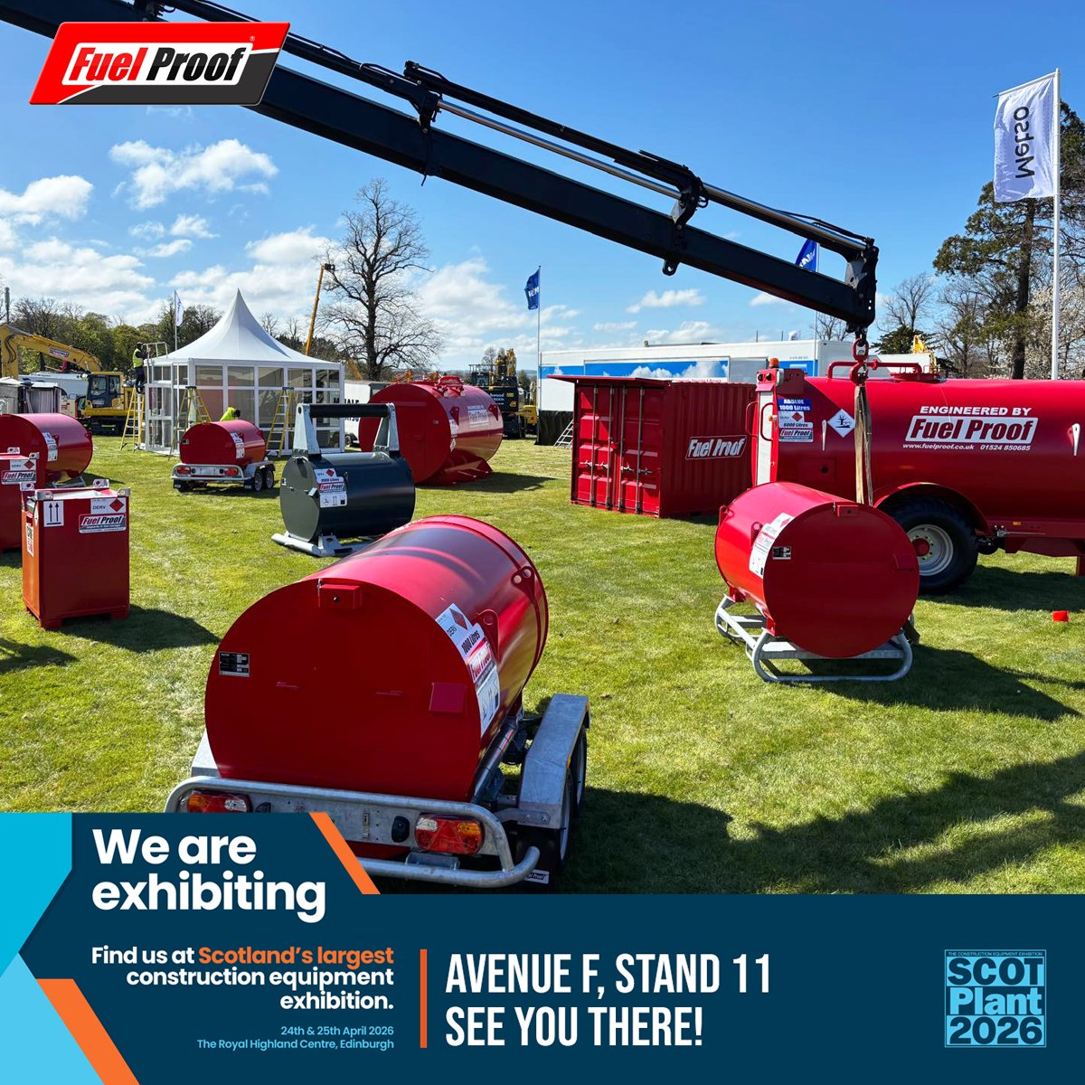 FuelProofLtd's tweet photo. See you at #ScotPlant2026! Come and meet the Fuel Proof® team on 24th &amp; 25th April at Ave. F, Stand 11. See you there!

@ScotPlantEvent 
Friday 24th - Saturday 25th April 2026
Royal Highland Centre, Edinburgh https://t.co/aEsp9bGHTx