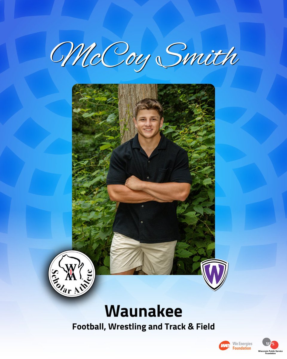 WaunakeeCSD's tweet photo. Congratulations to McCoy Smith on being named a 2026 WIAA Scholar Athlete!🌟🏅

McCoy is recognized for his hard work, dedication and excellence both in the classroom and on the field! We couldn’t be more proud of how McCoy represents Waunakee Community High School! #WaunakeeWAY https://t.co/Cpt9UscKNf