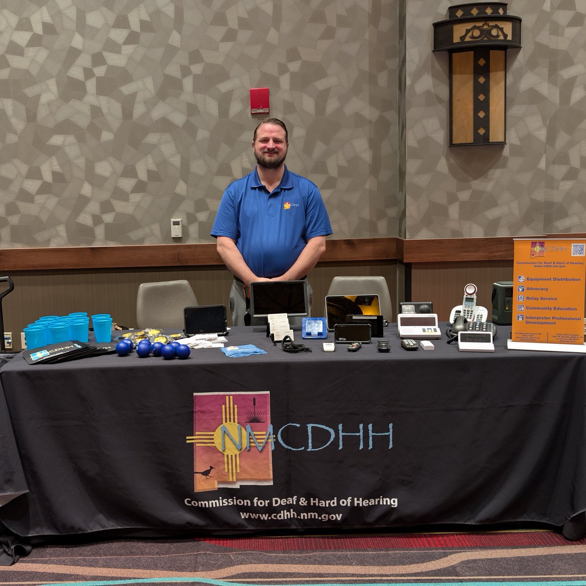 NMCDHH's tweet photo. Sean is at the Sandia Pueblo Health Fair today, sharing information about our programs and services. Visit him at 30 Rainbow Rd, Albuquerque,
NM 87113. View our upcoming public events here: https://t.co/8i3hZamHhv. https://t.co/ZaJlEiWfVc
