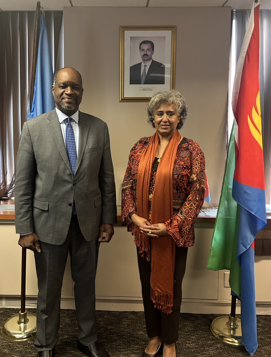 AmbStesfamariam's tweet photo. Welcomed Mr. Régis O. N’SONDE, Executive Director for #Africa Group III at the International Monetary Fund (#IMF), who paid a courtesy visit to the Permanent Mission of Eritrea @Eritrea_UN  on the sidelines of the 2026 #ECOSOC Forum on Financing for Development Follow-Up.

We discussed #Eritrea’s role at the #IMF, ongoing reforms of international financial institutions, and their potential impact on #Africa. The exchange also provided an opportunity to highlight #Eritrea|s development trajectory, national policies and priorities, and its principled engagement in the multilateral system.