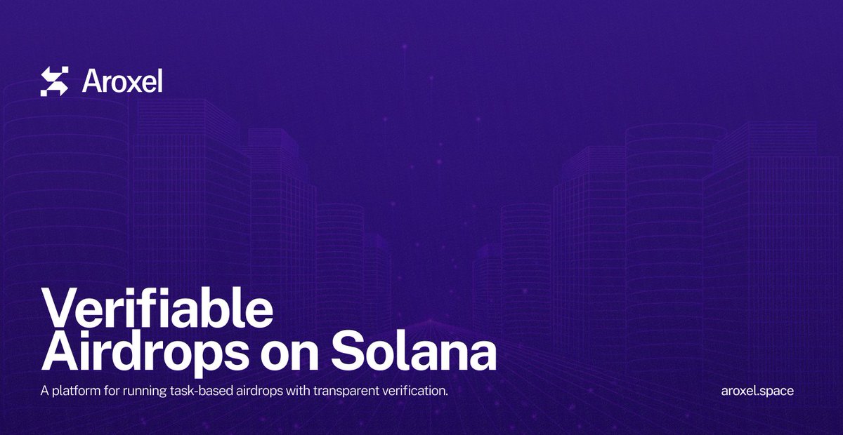 AroxelClaim's tweet photo. Verifiable Airdrops on @solana.

Run task-based campaigns
with full transparency
and on-chain validation.

$Aroxel https://t.co/EpeLw5TkAi