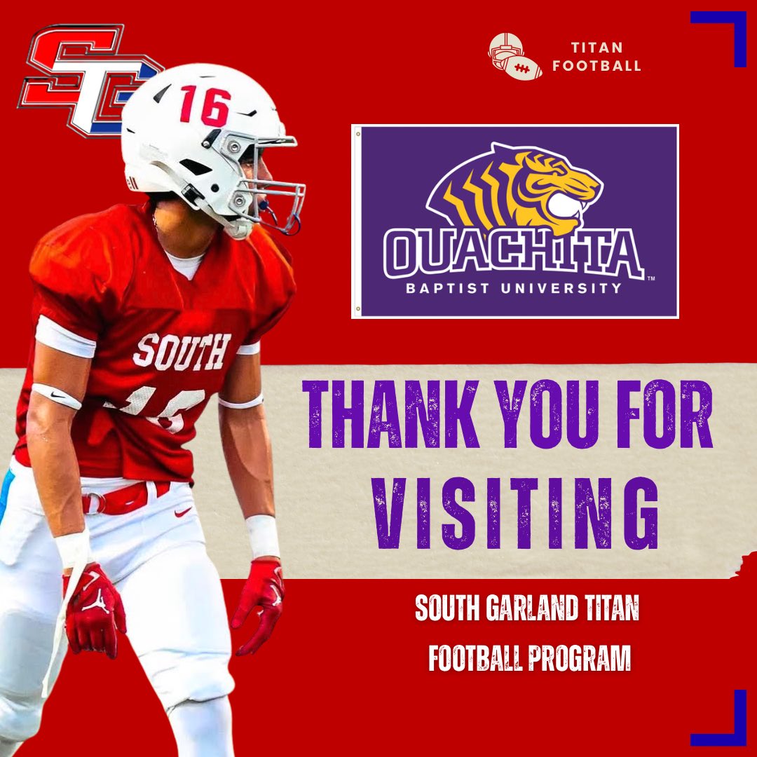 SGTitanfootball's tweet photo. Thank you @OuachitaFB for stopping by Titan Nation! Extremely excited for the southside! https://t.co/nvpqh0cs1p