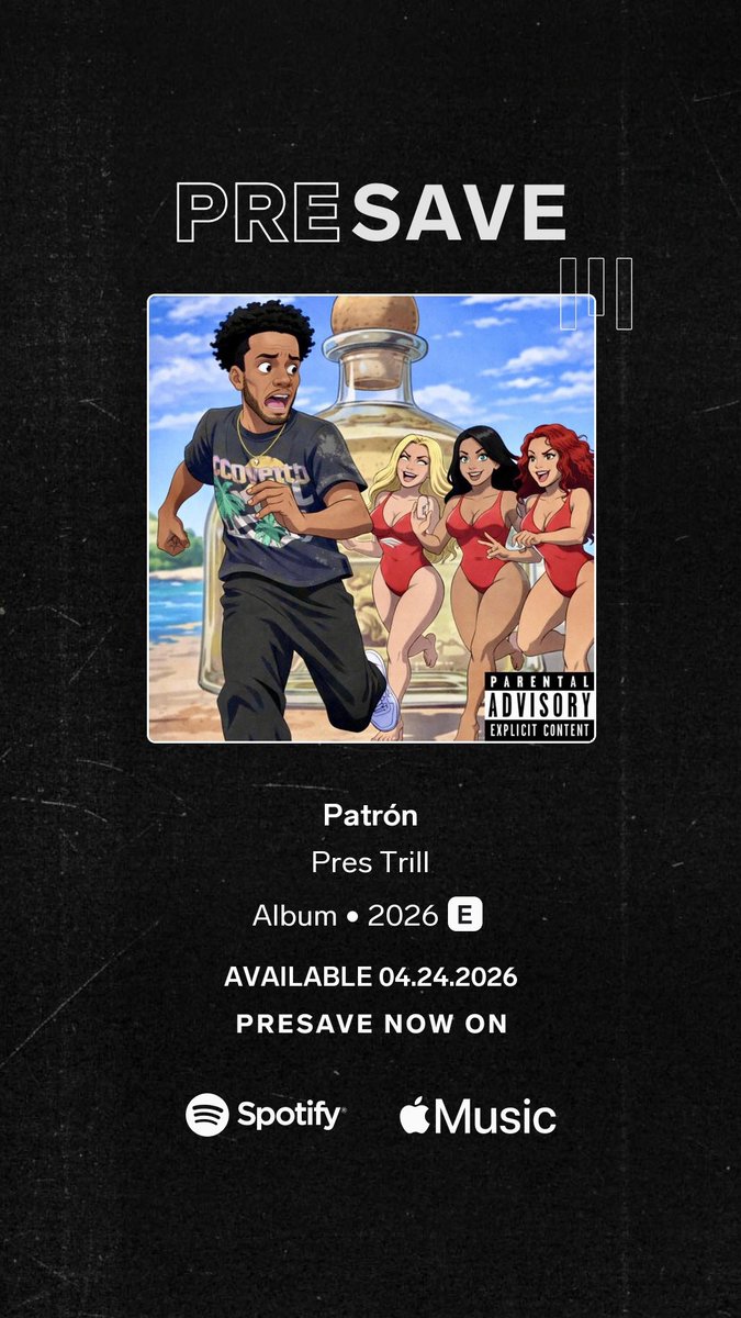 PRSTRLX's tweet photo. My EP “Patrón” THIS FRIDAY ! Pre save link in bio 🍾🤢 https://t.co/gFq3QvRUD2