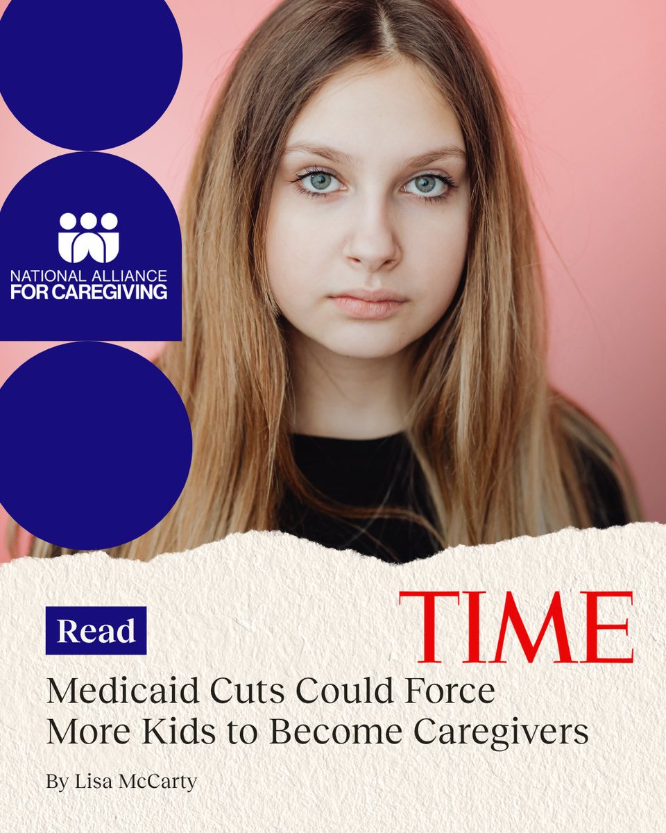 NA4Caregiving's tweet image. 5.4 million child caregivers in the U.S. already, per our Caregiving in the US 2025 data. Proposed Medicaid cuts could force even more kids into this role. 

Thank you @LBMcCarty717, @TIME for telling your story. 

Read: bit.ly/4cXPu81

#YouthCaregivers #HCBS #Medicaid