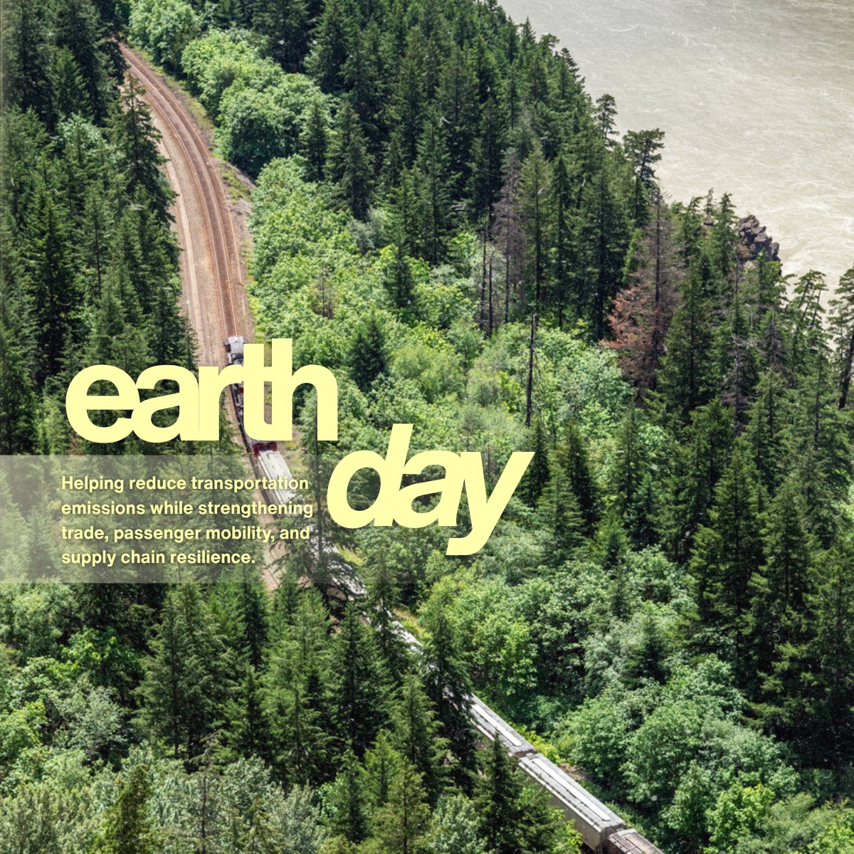 RailCanada's tweet photo. Today and every day, we’re proud of the role Canada’s rail sector plays in supporting a more sustainable and competitive economy.

Last week, Canada’s National Inventory Report reinforced what we see across the industry every day: rail continues to be one of the most fuel-efficient and lower emitting ways to move goods and people. In 2024, railways accounted for just 3.1% of total transportation emissions, and only 0.9% of total Canadian emissions.

Behind those numbers is a story of continuous progress. And that progress is being driven by innovation. Across the country, railways continue to drive emissions reductions through investments in fleet modernization, fuel saving technologies, operational efficiencies, and increasing the use of low-carbon fuels. Sustainability is embedded in how Canada’s railways operate every day.

On #EarthDay, we recognize that protecting the environment is a shared responsibility. Canada’s rail sector is helping reduce transportation emissions while strengthening trade, passenger mobility, and supply chain resilience.

#railCAN