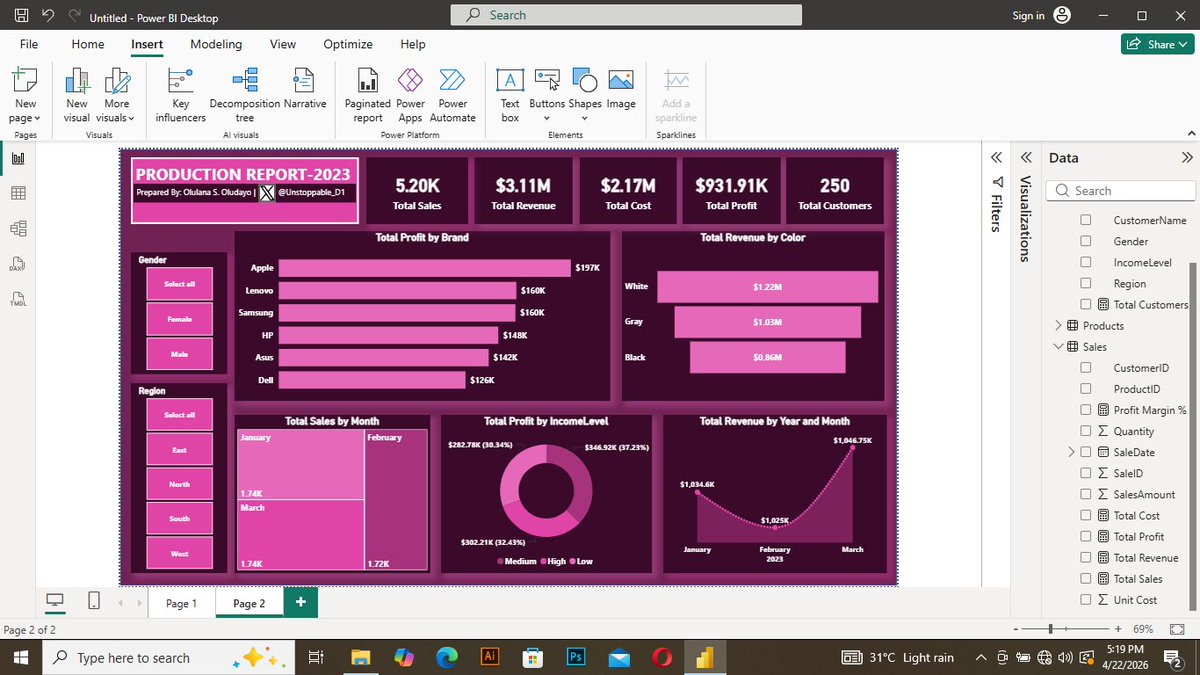 Unstoppable_D1's tweet photo. My journey with @TechSphereAcad has shown tremendous improvement so far on me. I have been able to build dashboard both on Excel and PowerBI. All thanks to @ezekiel_aleke for his humble teaching. Indeed, I am not ungrateful. https://t.co/f5KfpmT2ok