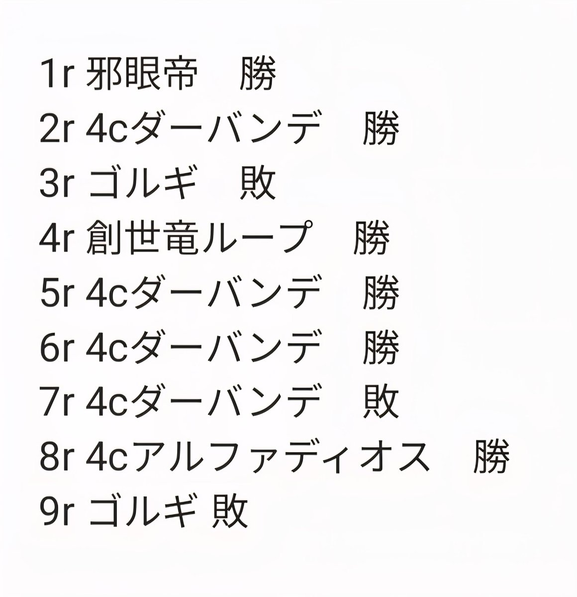 day2は 4cディスペクター
6勝3敗　
なかなか自信ありましたが本戦は行かず終了。