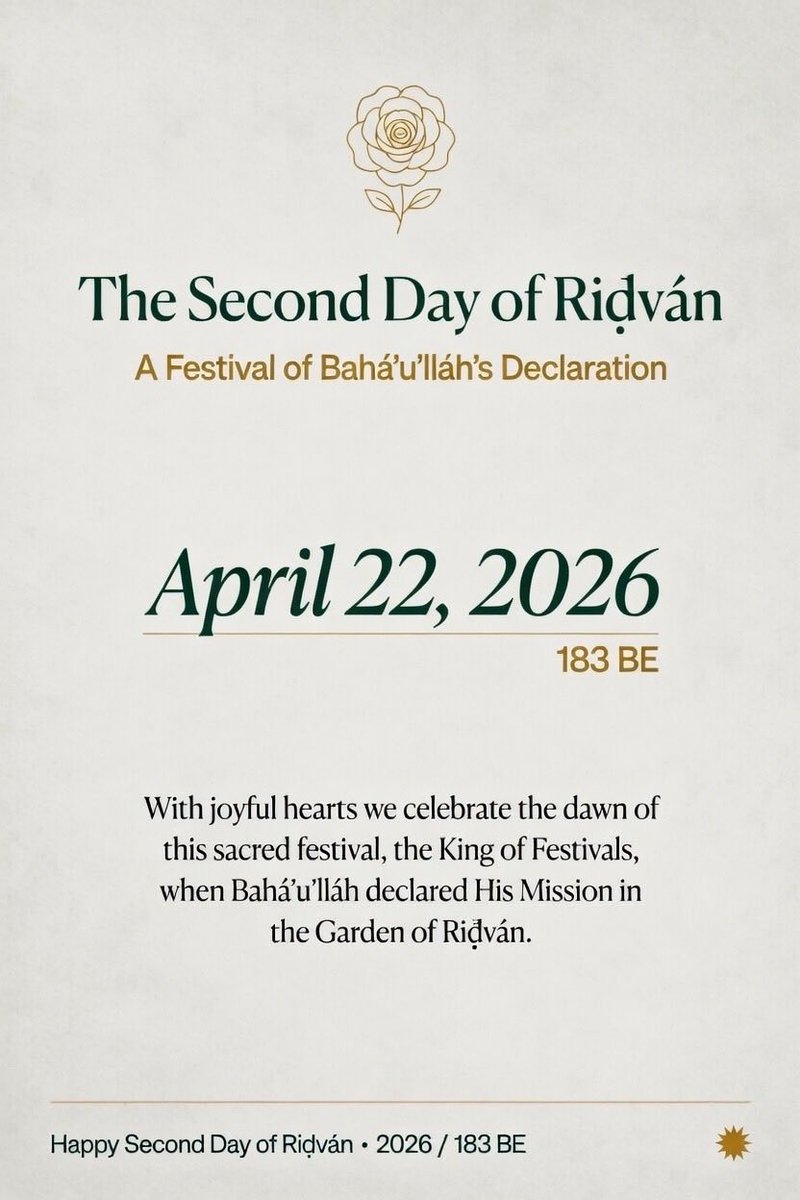BahaiPointGroup's tweet image. Happy Ridvan! Today marks the second day of this King of Flestivals, where we joyfully remember the Declaration of Baha’u’llah and the joyful glad tidings of the message He declared. #Ridvan #12Days #Bahai #BahaiFaith #theBeginning #Declaration