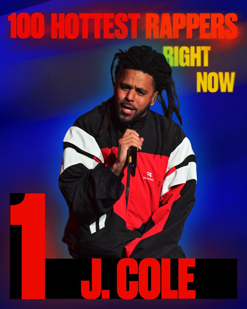 CWMonieHQ's tweet photo. The 100 hottest rappers right now, according to Complex:

▫️ #1: J. Cole
▫️ #2: Drake
▫️ #3: Kendrick Lamar
▫️ #4: NBA YoungBoy
▫️ #8: Jay-Z
▫️ #10: Baby Keem
▫️ #11: Cardi B
▫️ #18: Tyler, the Creator
▫️ #20: Doechii
▫️ #34: Pusha T
▫️ #35: Young Thug
▫️ #36: JID
▫️ #37: Max B
▫️ #41: Malice
▫️ #42: Megan Thee Stallion
▫️ #53: Ice Spice
▫️ #63: Rick Ross
▫️ #64: Lil Wayne
▫️ #65: Moneybagg Yo
▫️ #69: Nas
▫️ #70: The Game
▫️ #85: Meek Mill
▫️ #86: Benny the Butcher
▫️ #87: Westside Gunn
▫️ #88: Danny Brown
▫️ #99: Flo Milli
▫️ #100: LaRussell