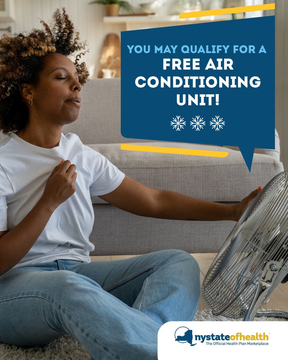NYStateofHealth's tweet image. Looking to beat the heat this summer? 🔥 The Essential Plan Cooling Program can help provide relief for enrollees with certain medical conditions. ❄️ Don’t wait - see if you qualify: spklr.io/6016EJsYn. #StayCool #NYSEssentialPlan