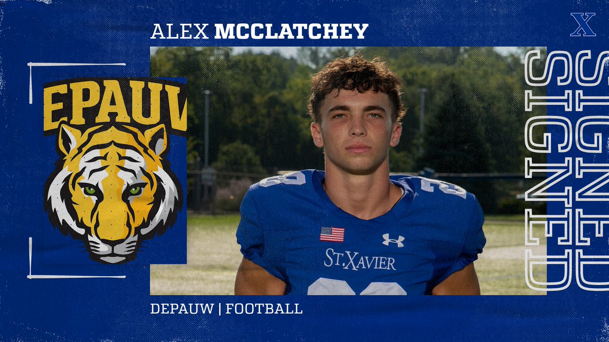 stxsports's tweet image. NSD 2026:

#7

Alex McClatchey - Committed to DePauw University in Greencastle, Indiana to play Football!

Congrats, Alex!

#GoBombers | #AMDG