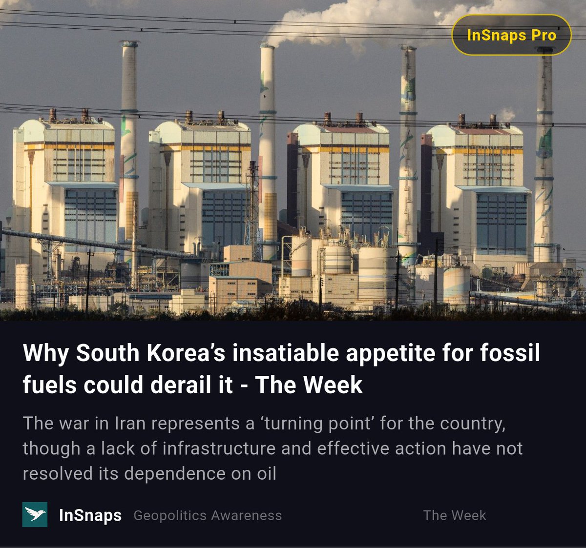 BuildWtPrakhar's tweet image. Why South Korea’s insatiable appetite for fossil fuels could derail it - The Week

Shared Via InSnaps App: insnaps.app/a/L_9IngB89H9A…

#TheWeek #North #Korea #South #Koreas #Week #Geopolitics