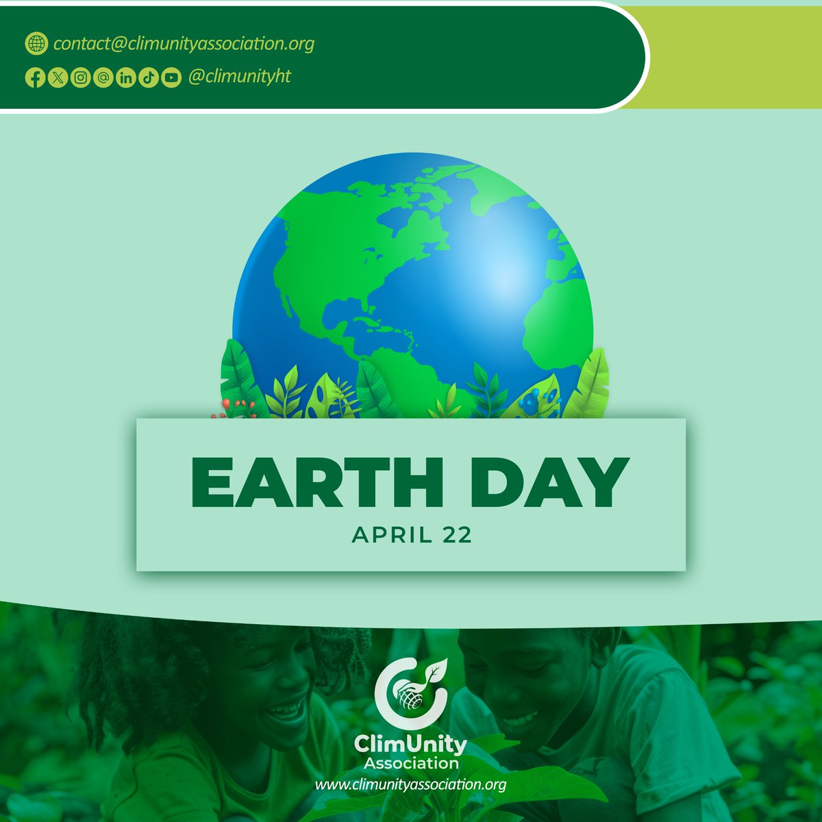 climunityht's tweet photo. As we celebrate Earth Day, ClimUnity highlights a key message: healthy soils = a healthy planet.
Soils sustain agriculture, biodiversity &amp; climate resilience.
Protect soils, protect our future. 
#EarthDay #SoilHealth #ClimateAction https://t.co/90xDrwVidT