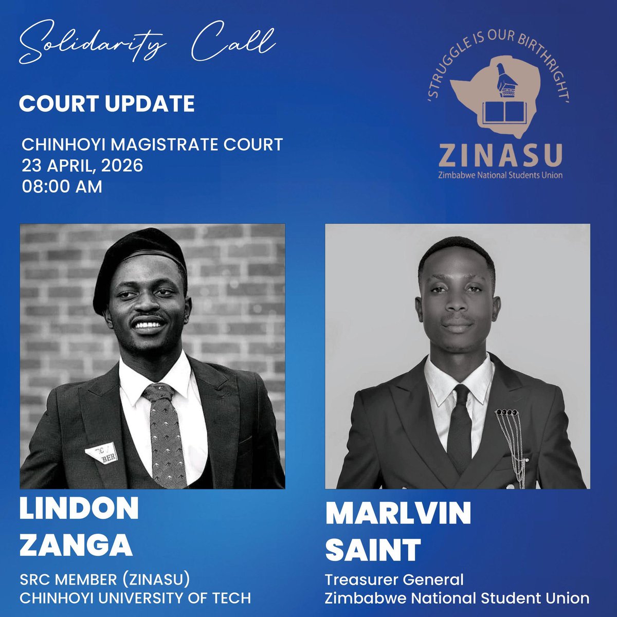 DanielMandmq's tweet image. United we stand, divided we fall!
The struggle continues cadres
#zinasu
#solidarity
#freezinasu