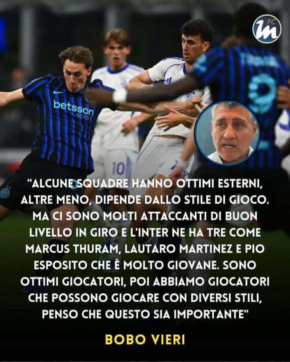 FcInterNewsit's tweet image. 🗣️Il pensiero di Vieri sugli attaccanti ⚫️🔵
#Inter #Vieri #Esposito #Thuram #Lautaro