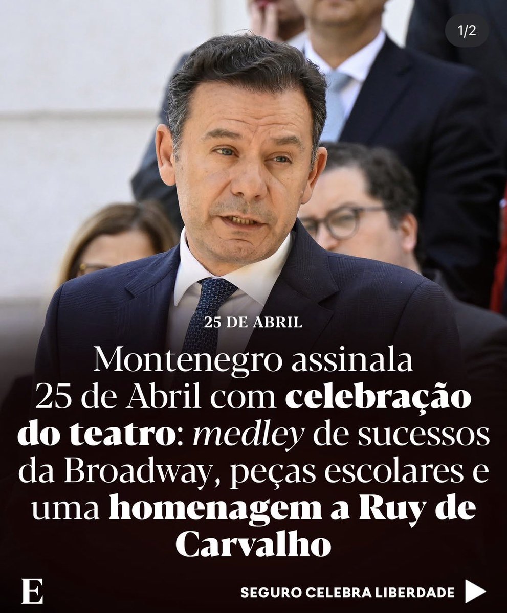 Eis um programa absolutamente alinhado com o 25 de Abril e a sua memória histórica. 🤦‍♂️