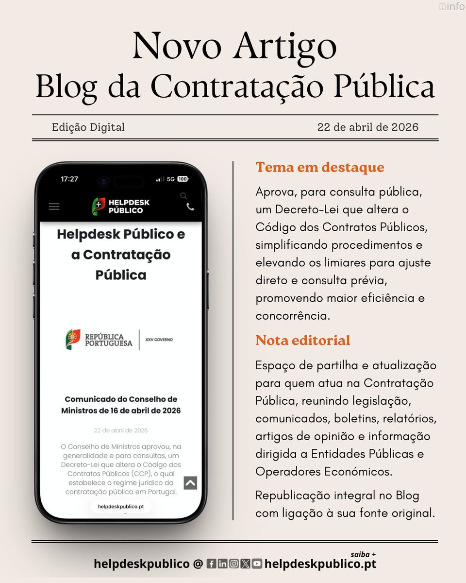 helpdeskpublico's tweet photo. Novo artigo Blog Contratação Pública

Alterações ao CCP em consulta pública: simplificação de procedimentos e novos limiares para ajuste direto e consulta prévia

https://t.co/0mv7QZzFag

#contratacaopublica #ccp #ajustedireto #consultaprevia #conselhodeministros #helpdeskpublico https://t.co/eIm2olTaEV