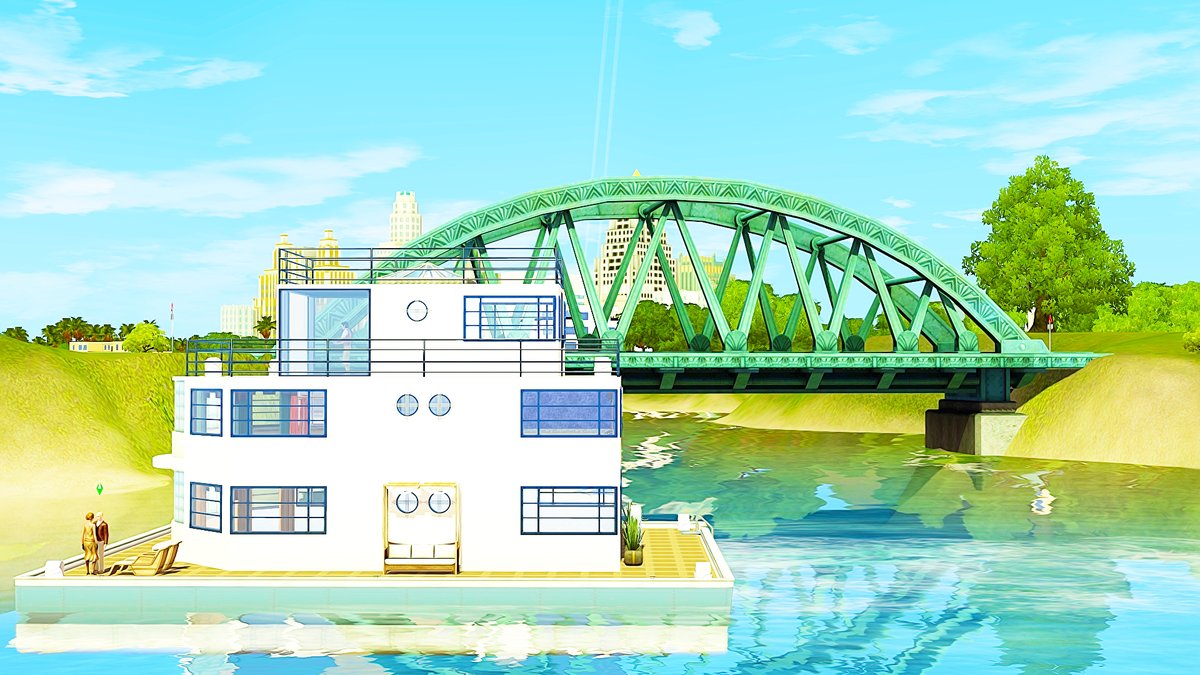 The journey back home had been smooth, calm &amp; breezy, thanks to George's handling of the houseboat wheel. This allowed for more precious time between Richard &amp; Evelyn, who were just happy lounging outside, enjoying the landscape &amp; waters of Roaring Heights.

#TheSims3 #TheSims