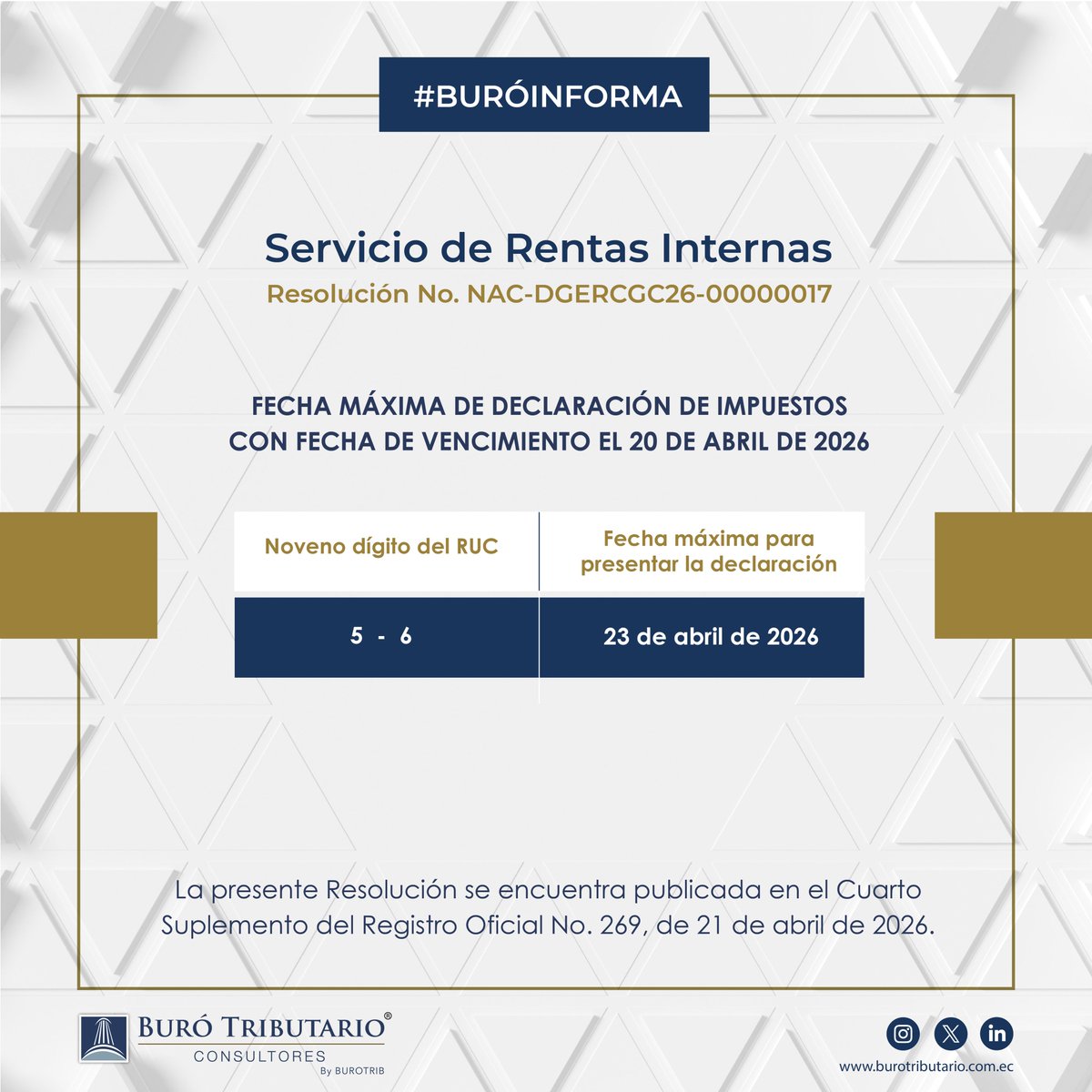 Buro Tributario ® tweet media