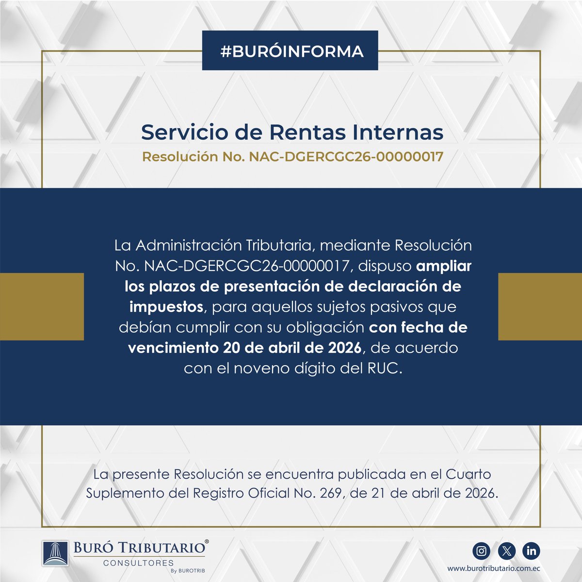 Buro Tributario ® tweet media