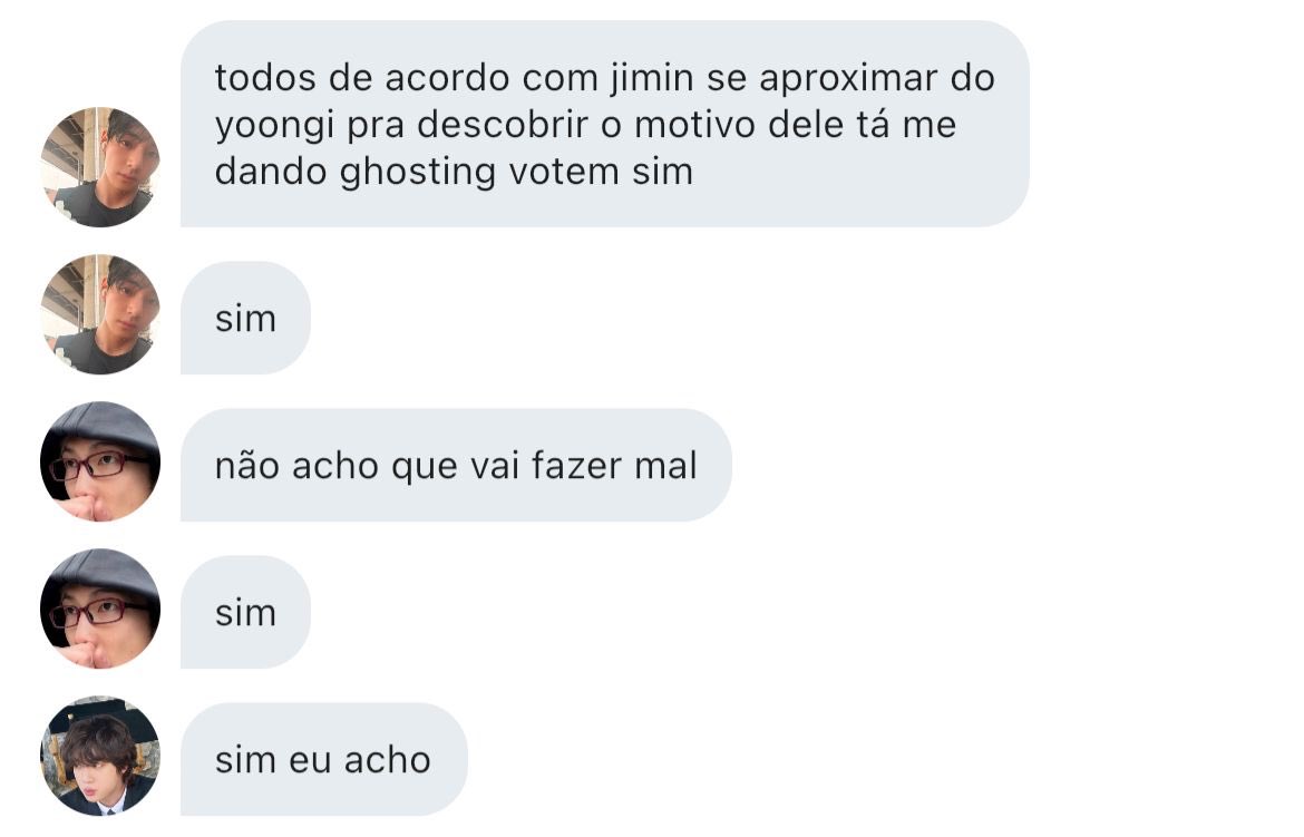 yahmyoongx's tweet photo. #jikookau com side #taegiau

onde jimin é colocado para se aproximar de yoongi e descobrir se ele gosta de taehyung

ou 

onde jungkook enxerga na aproximação de jimin com yoongi a oportunidade de dar em cima dele. https://t.co/Ct8jQuIKkD