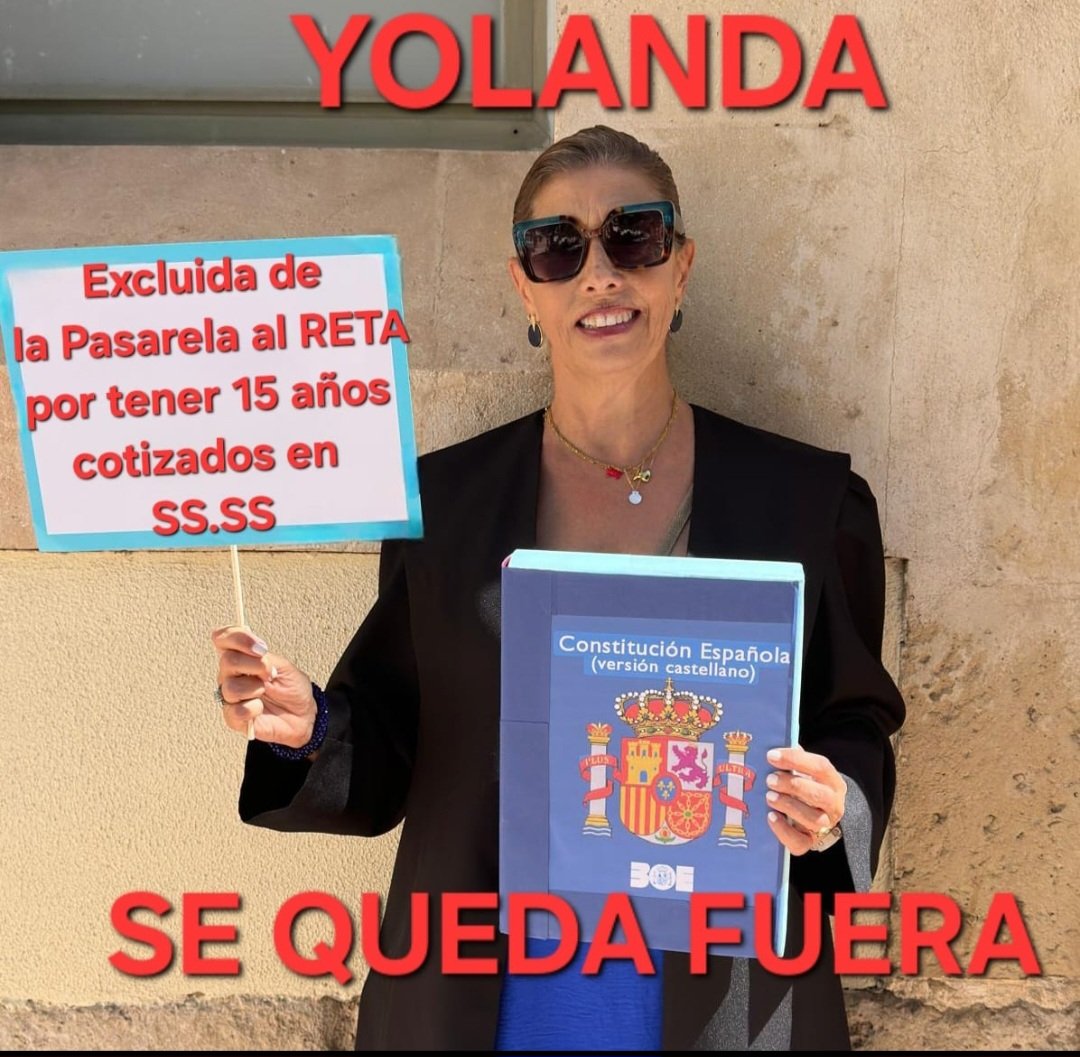 <a href="/sanchezcastejon/">Pedro Sánchez</a> 
<a href="/CorujoBorja/">Borja Suárez Corujo</a> 
<a href="/SaizElma/">Elma Saiz</a> 
<a href="/alfonsocendon/">Javier Alfonso Cendón</a> 
<a href="/AlbMayoral/">Alberto Mayoral De Lamo .·.</a> 
<a href="/anacobocar/">Ana Cobo Carmona</a> 
<a href="/EnriqueSantiago/">Enrique Santiago</a> 
<a href="/Yolanda_Diaz_/">Yolanda Díaz</a> 
La excluís de Pasarela al RETA por haber trabajado y cotizado en el sistema público + 15 a.
¿No veis que eso no tiene ni pies ni cabeza?
#J2JodidosYDiscriminados