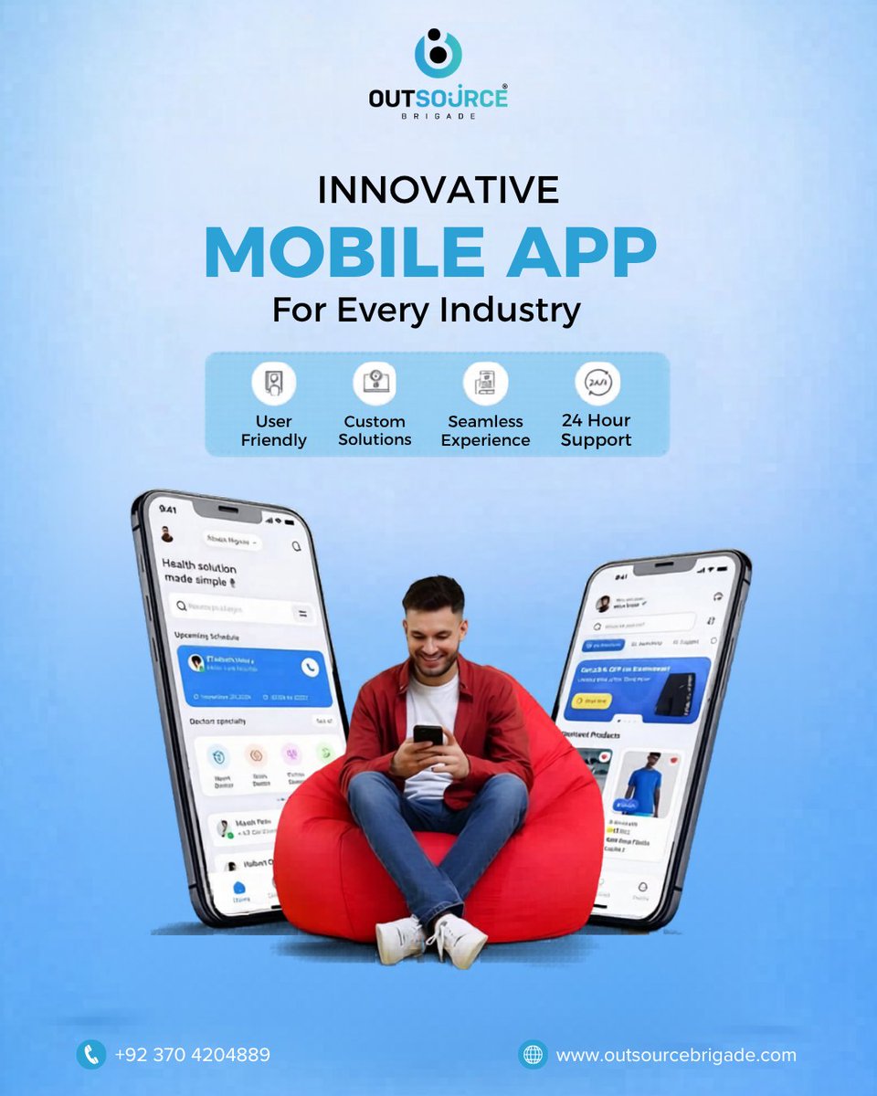 OutsourceB1946's tweet image. Next-level mobile app development for modern businesses 🚀. Want it more technical, catchy, or sales-focused? I can tweak it.

𝐏𝐡𝐨𝐧𝐞: +92370 4204889
𝐖𝐞𝐛𝐬𝐢𝐭𝐞: outsourcebrigade.com
#customerservice #OutsourceBrigade #MarketingExperts #SmallBusinessMarketing