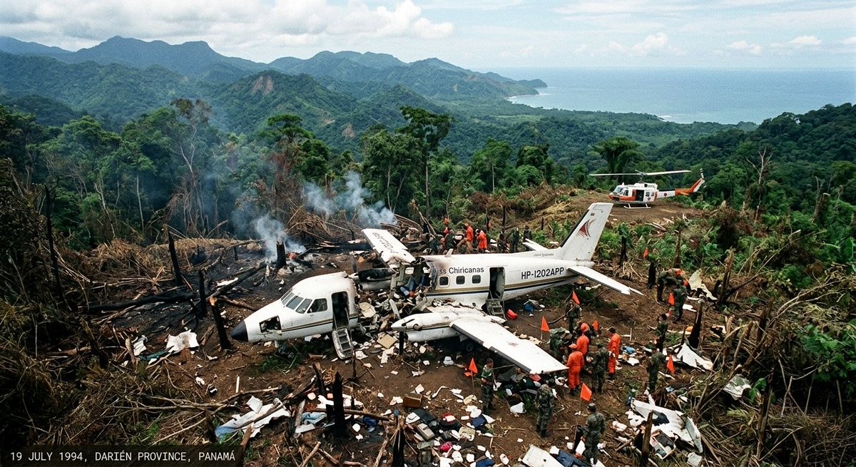 EL ENCUBRIMIENTO CRIMINAL DEL RÉGIMEN CHAVISTA.

 HILO 🧵:

19 de julio 1994, Colón - Panamá, 18 pasajeros y 3 tripulantes abordan el vuelo 901 de la aerolínea Alas Chiricanas con destino a Ciudad Panamá.
Entre los 18 pasajeros hay 12 Judíos empresarios y 3 estadounidenses.

1/17