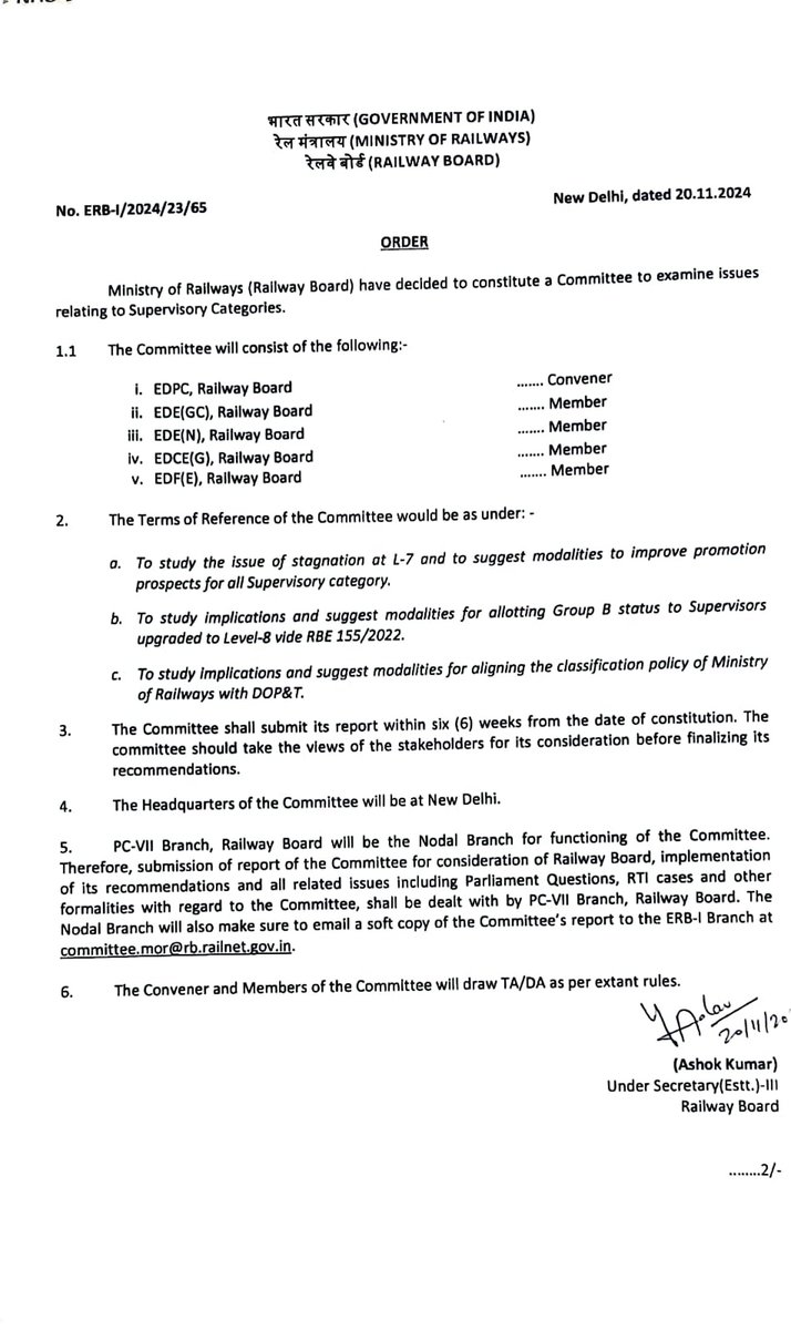 <a href="/RailMinIndia/">Ministry of Railways</a> proves its step motherly attitude again by fulfilling demands of station masters while sitting over the demands of Rly Engineers. <a href="/AshwiniVaishnaw/">Ashwini Vaishnaw</a> sir may kindly intervene.
<a href="/brmsunion/">BRMS</a> <a href="/nfirindia/">NFIRINDIA</a> <a href="/airfindia/">AIRF</a>