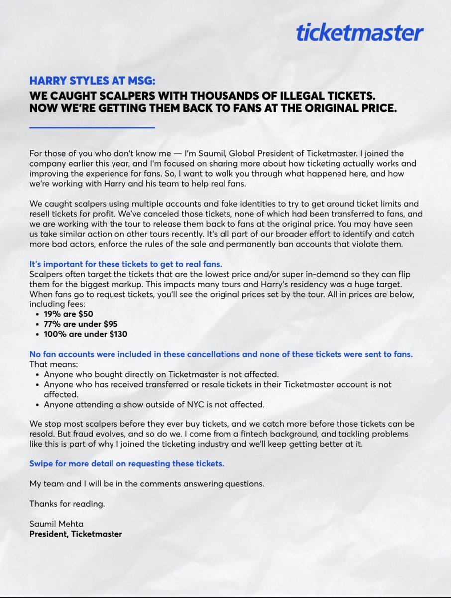 Harry Styles Ticket Help tweet media